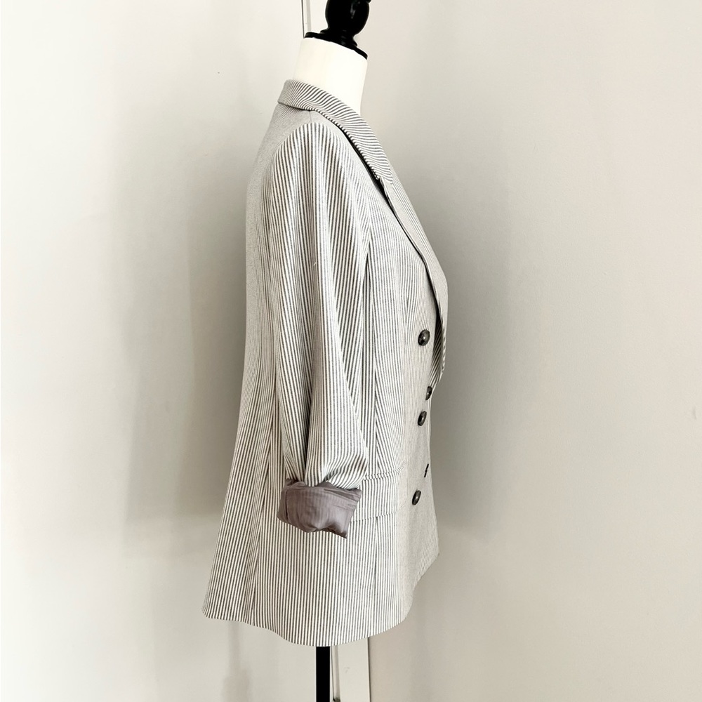 Aritzia Babaton Atelier Samuel Check Blazer | Size 4 | Espace/Grey Stripe - Picture 12 of 15